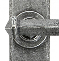 from the anvil door handle - handle center close up