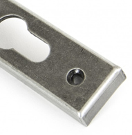 anvil door handle - petwer cottage slimline espag. keyhole close up 