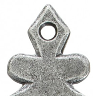from the anvil door handle - pewter tudor lever top of handle close up
