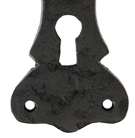 anvil door handle - black iron keyhole close up